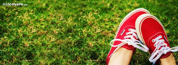 Red shoes in the Grass