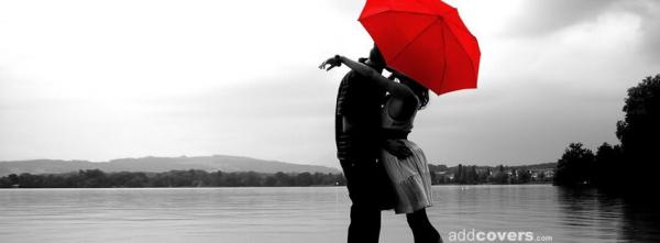 Kissing under Umbrella