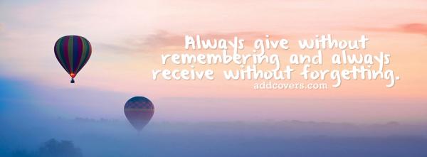 Give without remembering