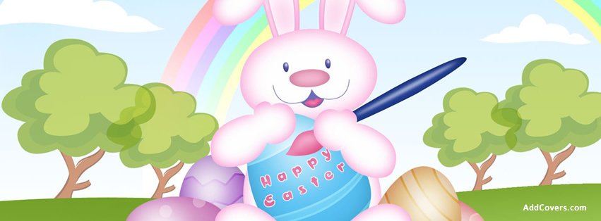Happy Easter Bunny Painting {Holidays Facebook Timeline Cover Picture, Holidays Facebook Timeline image free, Holidays Facebook Timeline Banner}