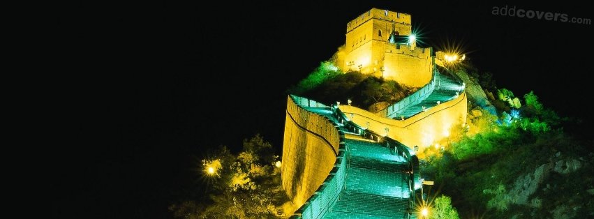 Great Wall of China Night {Cities & Landmarks Facebook Timeline Cover Picture, Cities & Landmarks Facebook Timeline image free, Cities & Landmarks Facebook Timeline Banner}