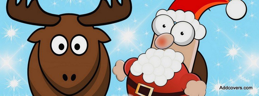 Santa Claus and Reindeer {Holidays Facebook Timeline Cover Picture, Holidays Facebook Timeline image free, Holidays Facebook Timeline Banner}