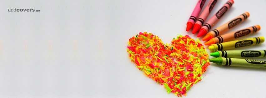 Crayon Heart {Cute Facebook Timeline Cover Picture, Cute Facebook Timeline image free, Cute Facebook Timeline Banner}
