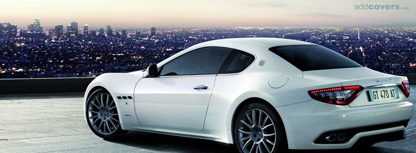 City Maserati Gran Turismo White {Cars Facebook Timeline Cover Picture, Cars Facebook Timeline image free, Cars Facebook Timeline Banner}
