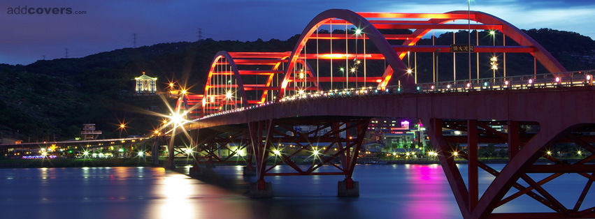 Colorful Bridge Lights {Scenic & Nature Facebook Timeline Cover Picture, Scenic & Nature Facebook Timeline image free, Scenic & Nature Facebook Timeline Banner}