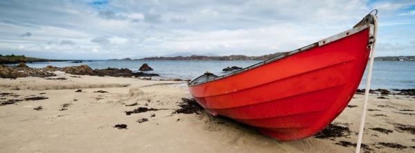 Red Boat on the Beach