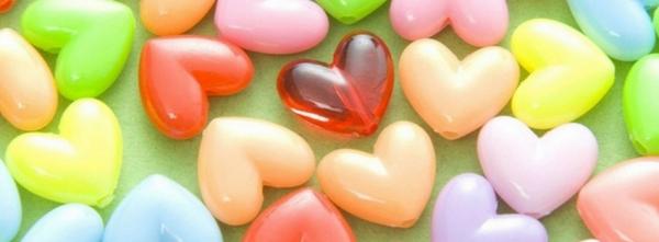 Colorful Heart Shaped Beads