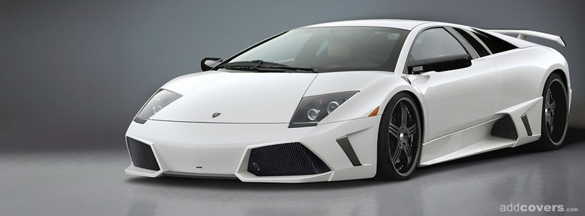 White Lamborghini Murcielago {Cars Facebook Timeline Cover Picture, Cars Facebook Timeline image free, Cars Facebook Timeline Banner}
